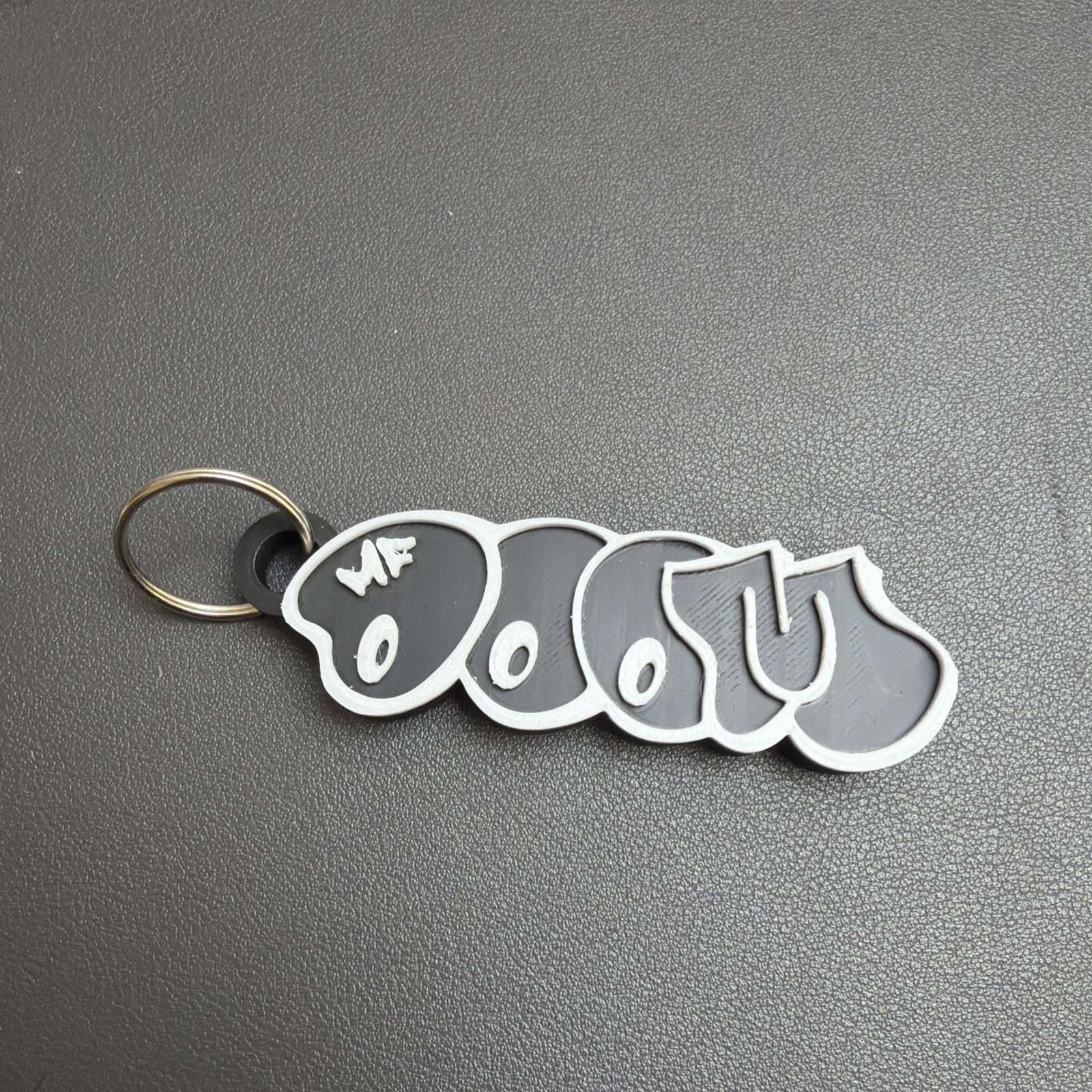 MF Doom Black/White Keychain HipHop DJ MC