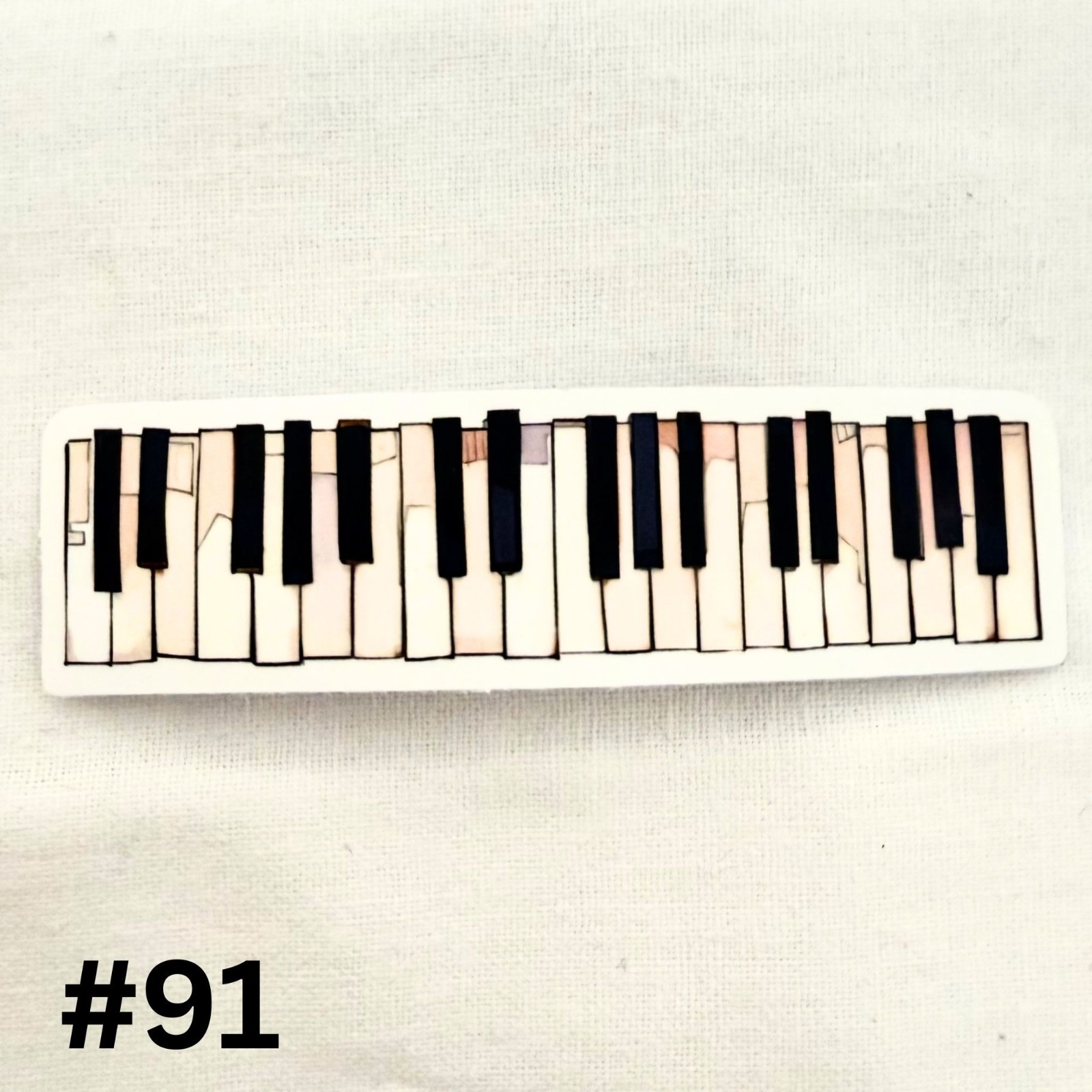 Piano Keyboard Sticker 3in Stained Glass Keys Waterproof Vinyl Style Music #91