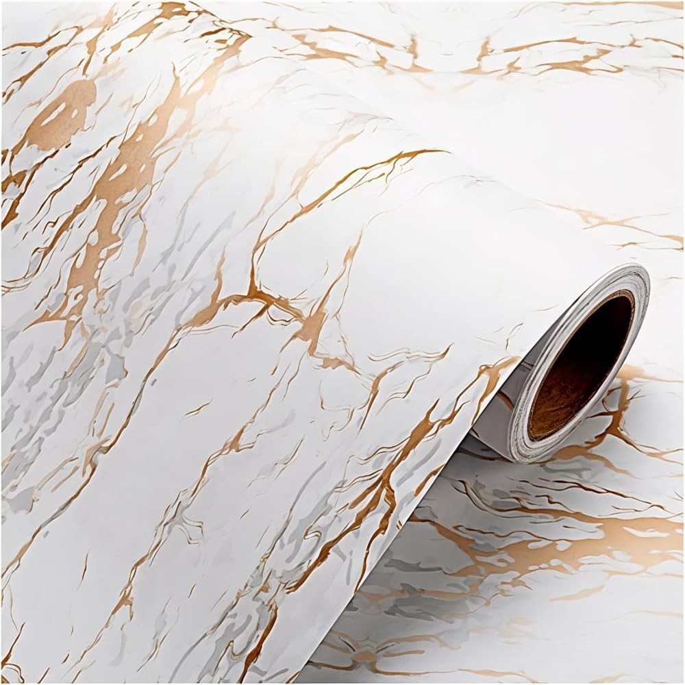 @ Golden Marble Glossy Self Adhesive Vinyl Wall Sticker For Kitchen s399