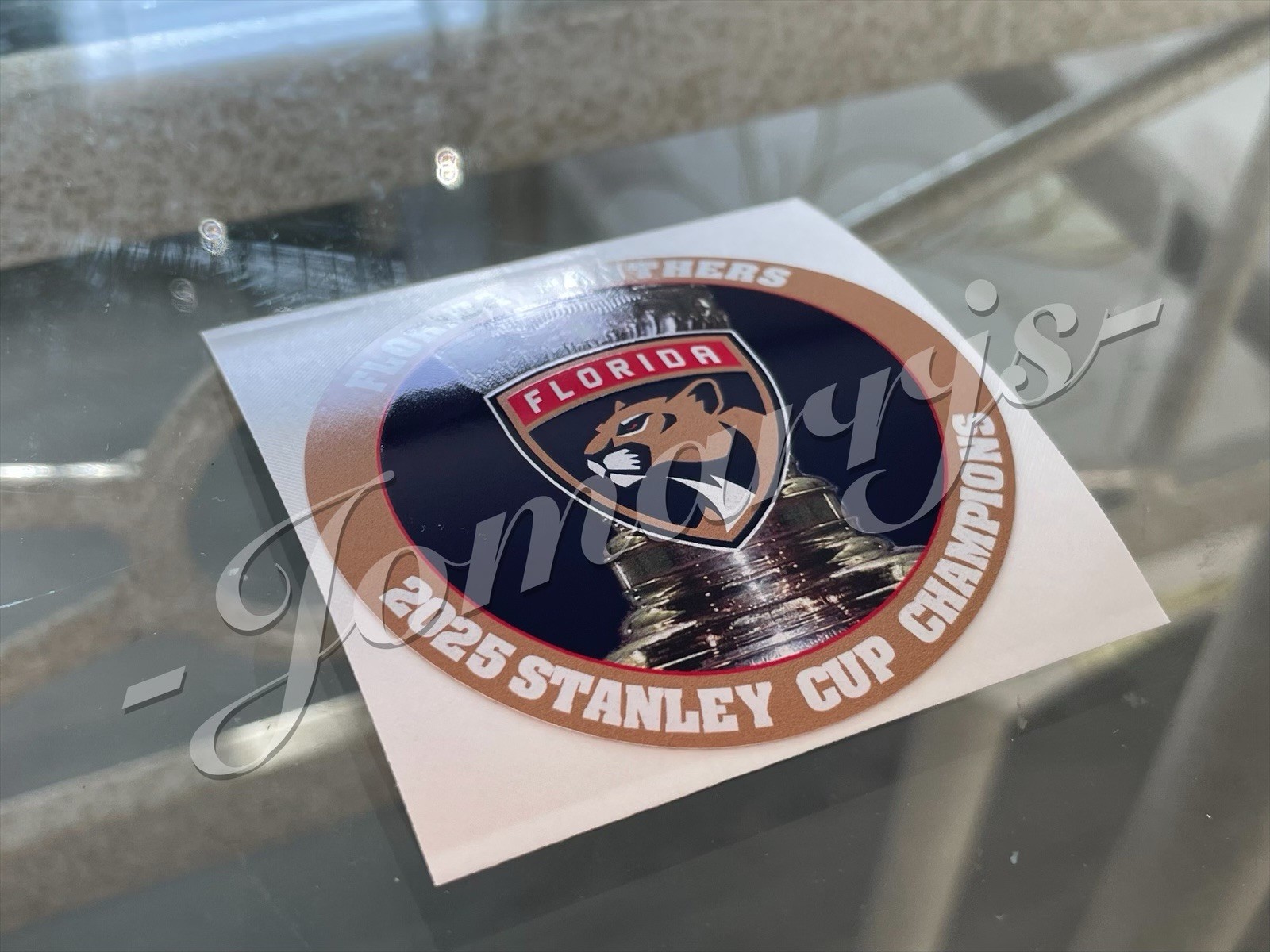 Florida Panthers 2025 Stanley Cup Champions Custom Sticker Decal NHL 3″-18″
