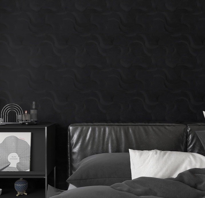 12»x100» Peel and Stick Wallpaper Self Adhesive Removable Modern Abstract Blk