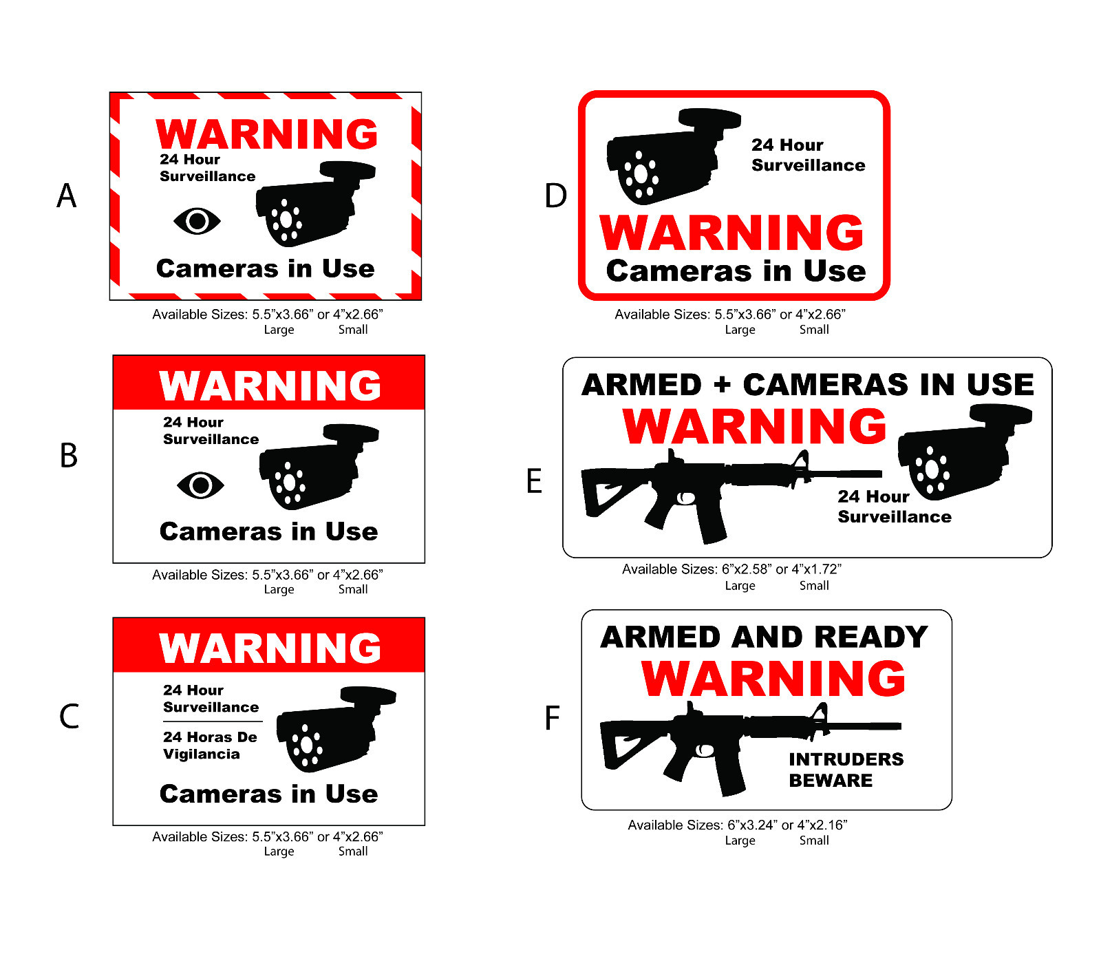 CCTV VIDEO SURVEILLANCE Security Burglar Alarm Decal Warning Sticker -PREMIUM