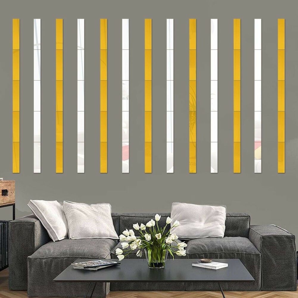 Brand New Wall Sticker Mirror Sliver/gold/black Spare Parts 5x50cm Living Room