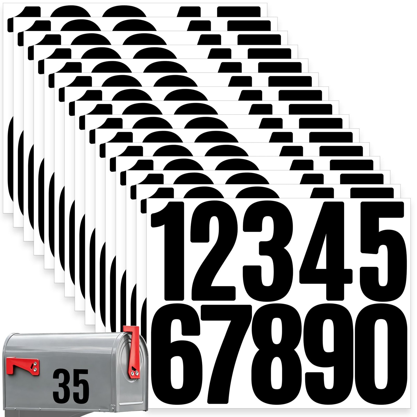150 Pcs Number Stickers, 15 Sheets Mailbox Number Stickers, Black, 3 Inch | S…