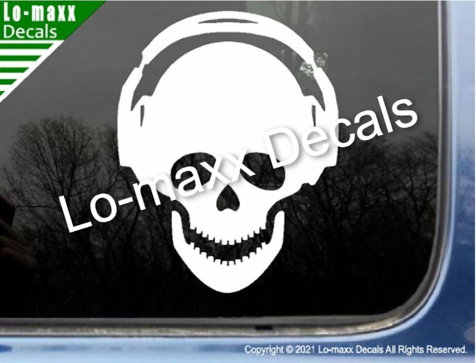 Skull And Headphones Rock And Roll Music Superior Quality Die Cut Vinyl Decal