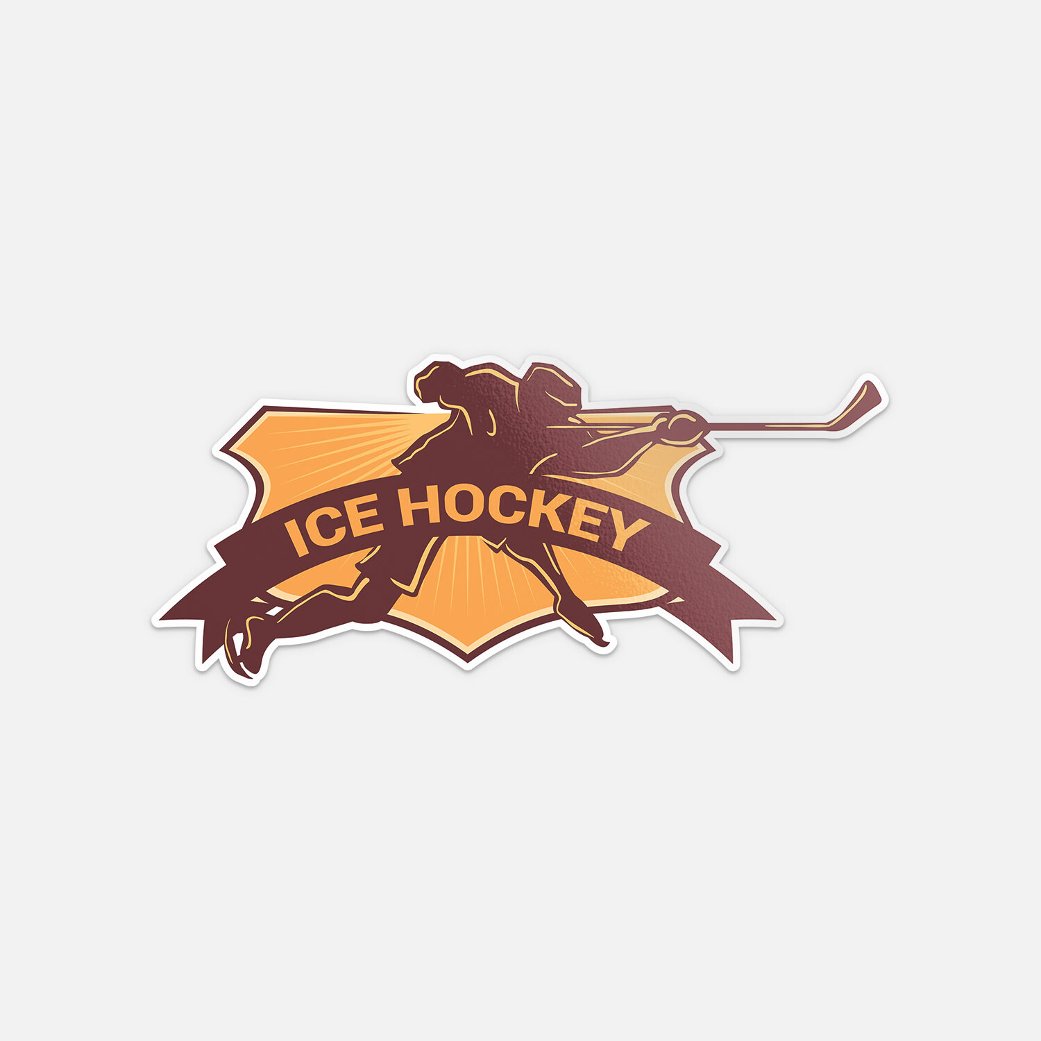Ice Hockey Player Stick Sport Vinyl Sticker Decal