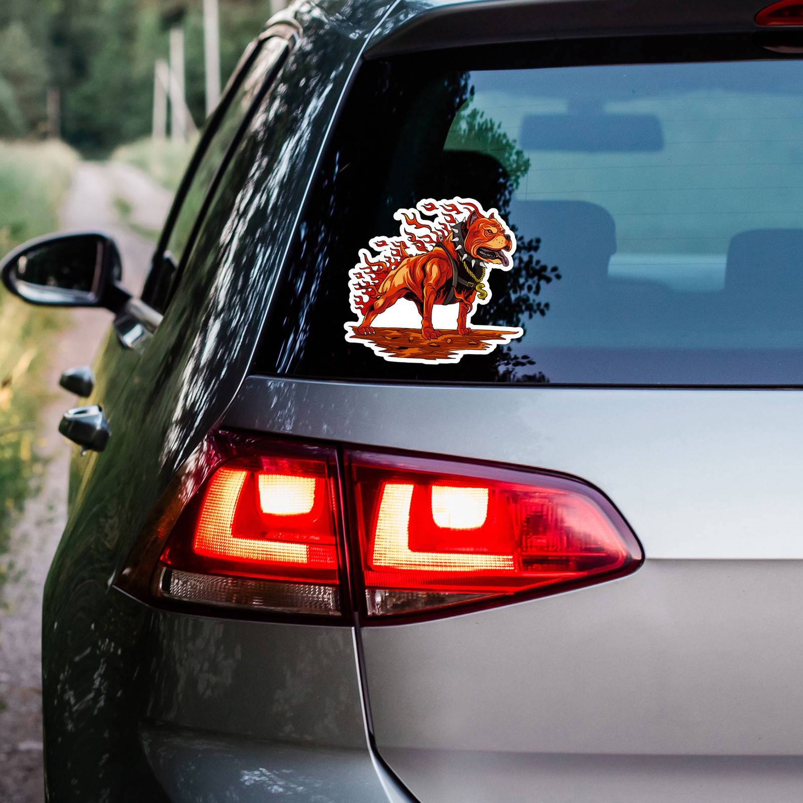 Pitbull Cane Corso Flames – Vinyl Decal Sticker – Car Window Laptop – ebn7975