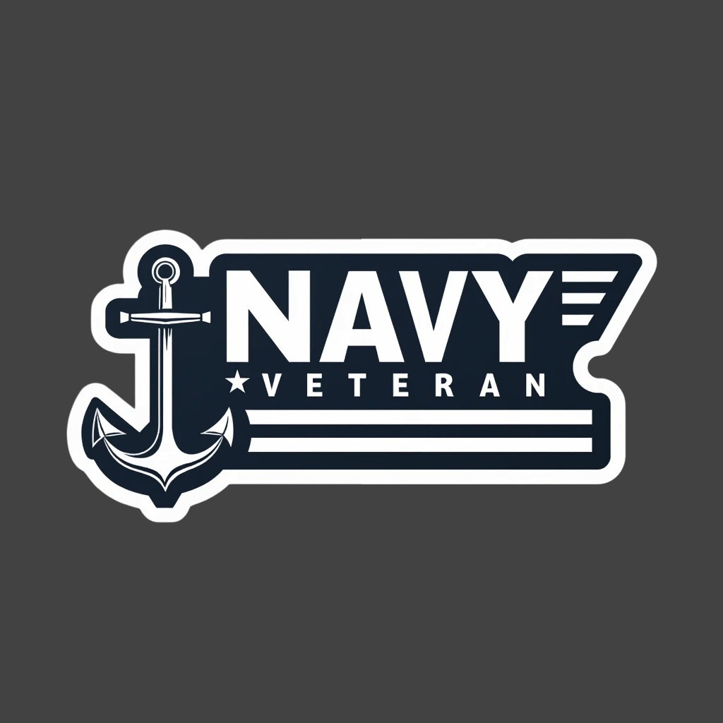 Navy Veteran Anchor Sticker Vinyl Decal Military Patriotic US Navy
