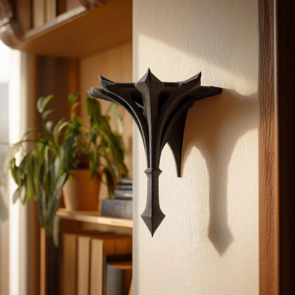 3D Printed Gothic Wall Shelf Bracket | Fantasy Spire Floating Wall Decor | Dark