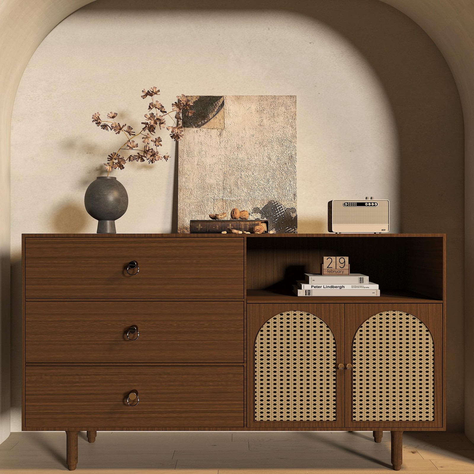 Extra Wide Wood Grain Peel and Stick Wallpaper Brown Thick 31.5x157inch Light…