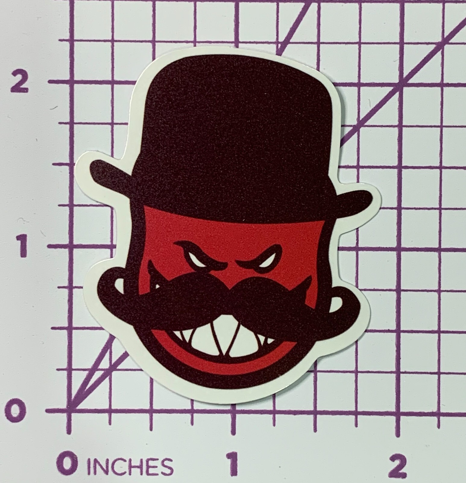 FireBall Big Head THE RED GENT Vinyl Decal Sticker Bomb Black Top Hat Spitfire