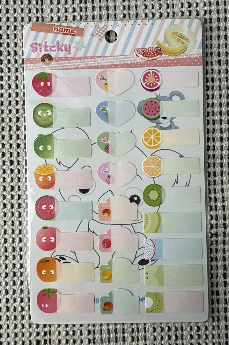 NEW 2Pk 49Pcs Flower Fruits Blank Name Tag Label Tab Stickers Book Bottle Etc