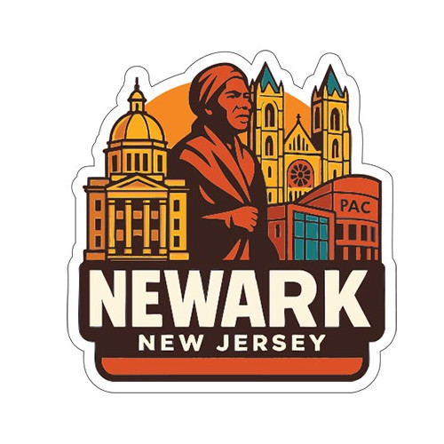 Newark New Jersey Sticker Decal Vinyl Die-Cut City Skyline Landmark Design