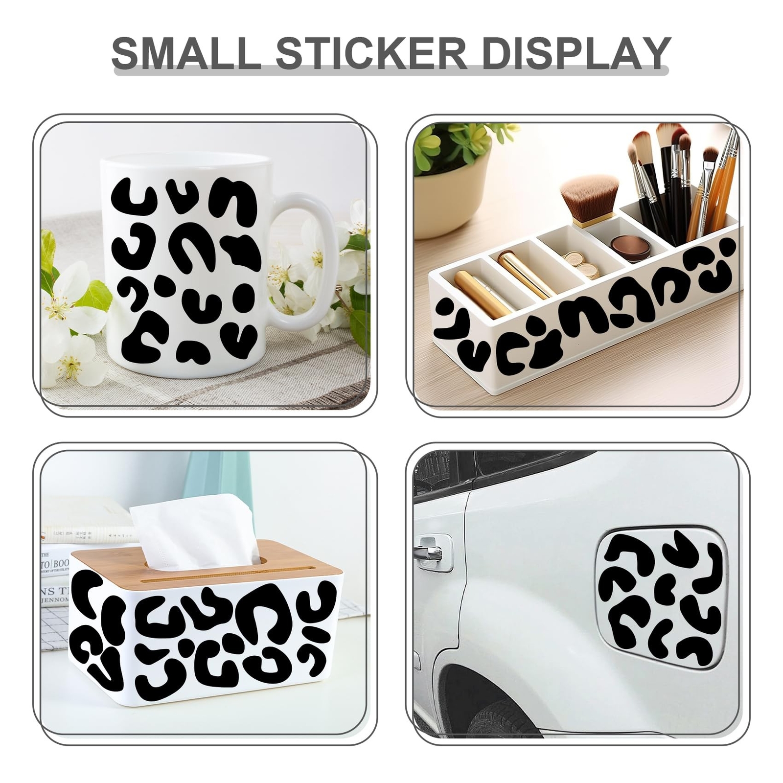 2PCS Leopard Print Cup Stickers – 7.9″ X 5.7″ and Leopard Wall Decal – 19.3″ …