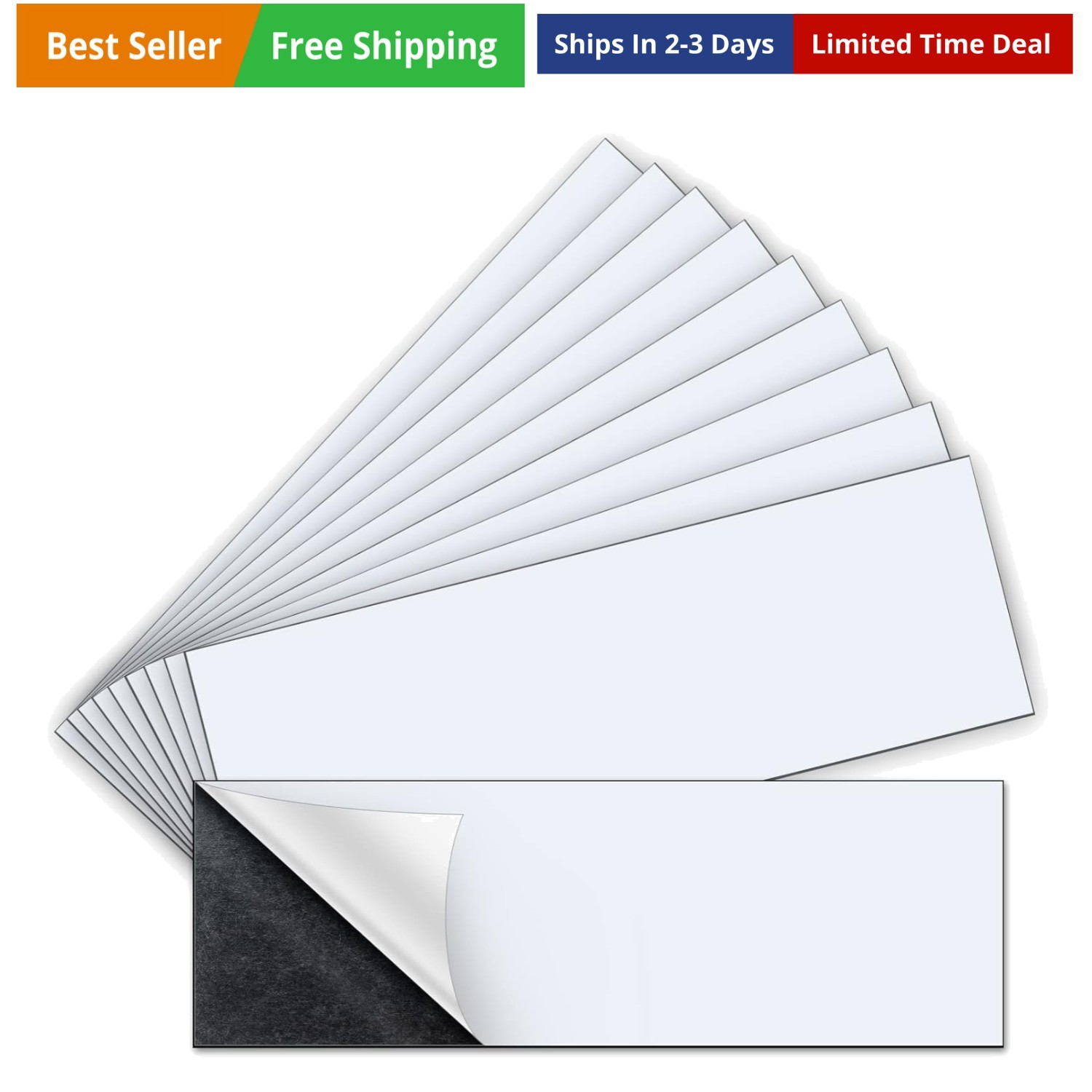 10 Pcs 12″ X 4″ Bumper Sticker Magnets, Flexible Magnetic Bumper Sticker Shee…