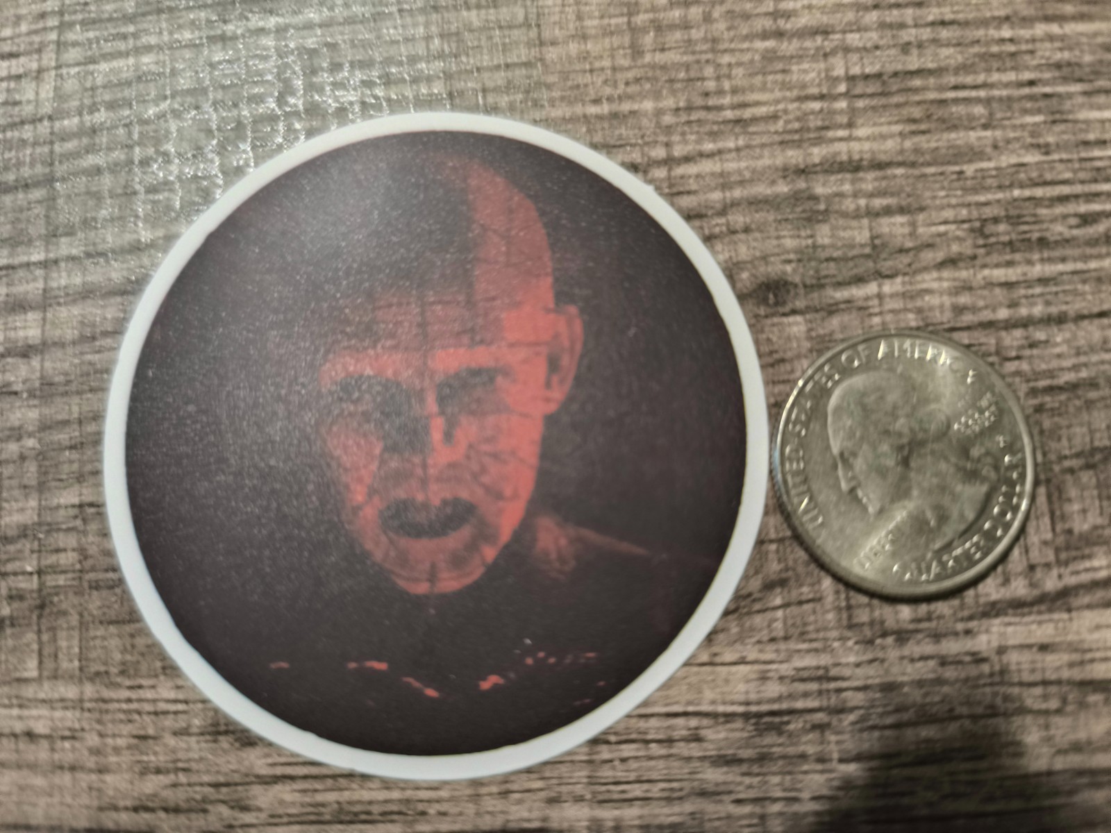 Pinhead Sticker Halloween Horror Hell Raiser Pin Head Dark Black Red Free USA SH