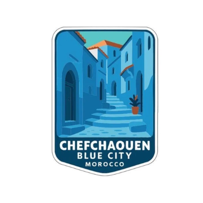 Chefchaouen Blue City Morocco Iron On Heat Transfer Vinyl HTV Die-Cut Symbolic