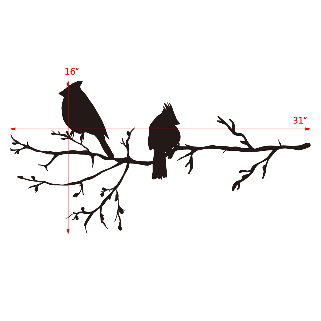 Winter Birds on Branch, Vinyl Wall Stickers Art for Home Decor