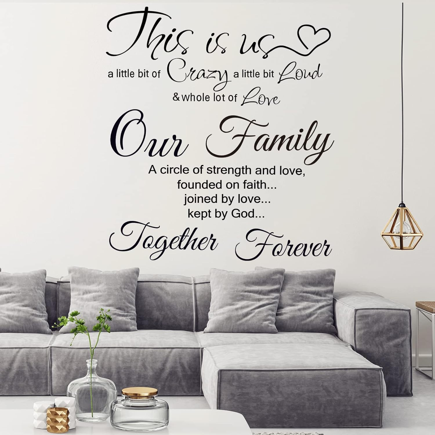 Family Quotes Wall Decals This is Us Decor Vinyl Stickers for Black
