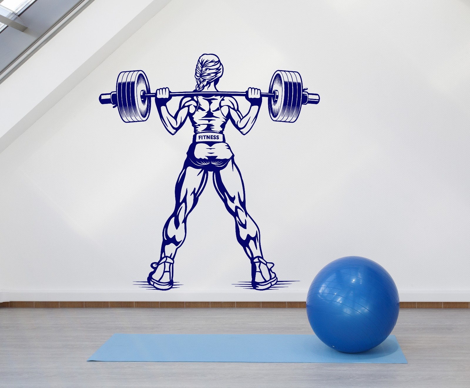 Wall Vinyl Decal Muscle Woman Gym Fitness Bodybuilding Sports z4554