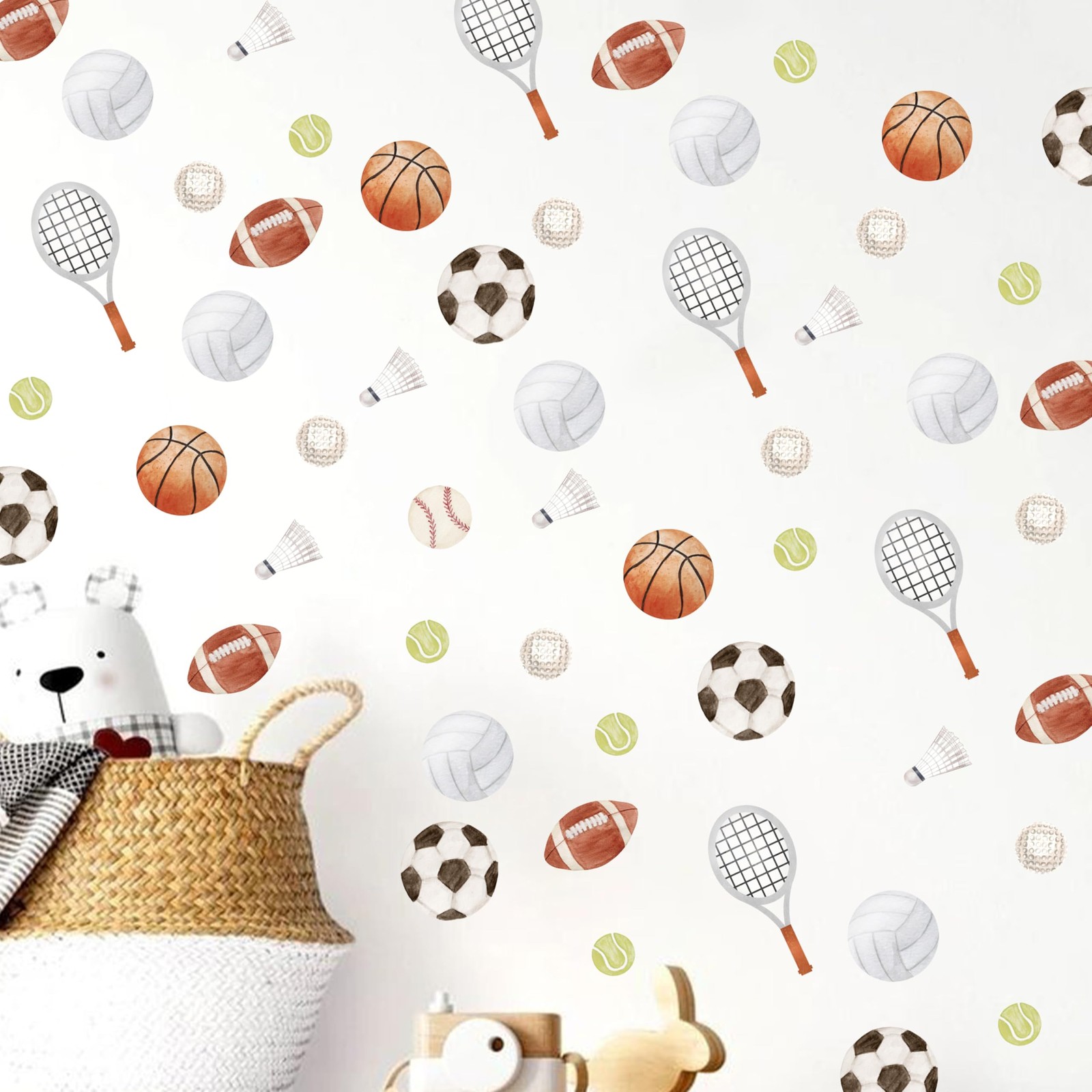 Sports Balls Wall Decals – Sports Themed Wall Stickers, Boy Athletic Decorati…