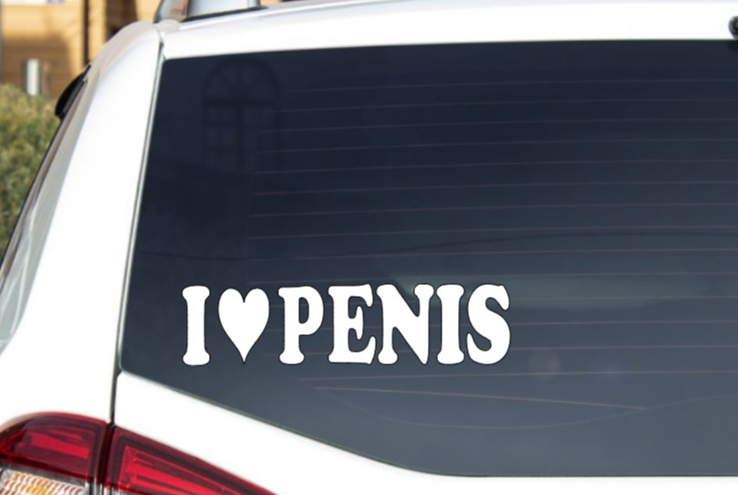 I Love Penis Funny Gay Pride Vinyl Decal Sticker Car Window Gag Gift
