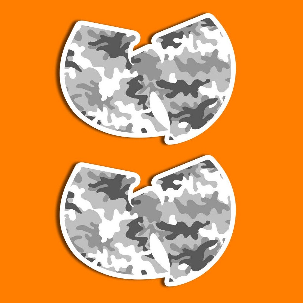 Wu-Tang Snow Camo Sticker, Includes 2 Stickers, 4″ Wide, Camo, Decal, Vinyl