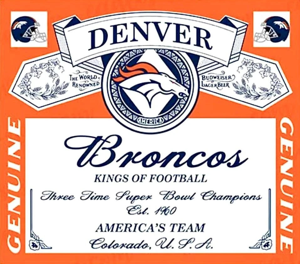 DENVER BRONCOS Bud Sticker *NEW* Measures 4″ x 3.5″ America’s Team