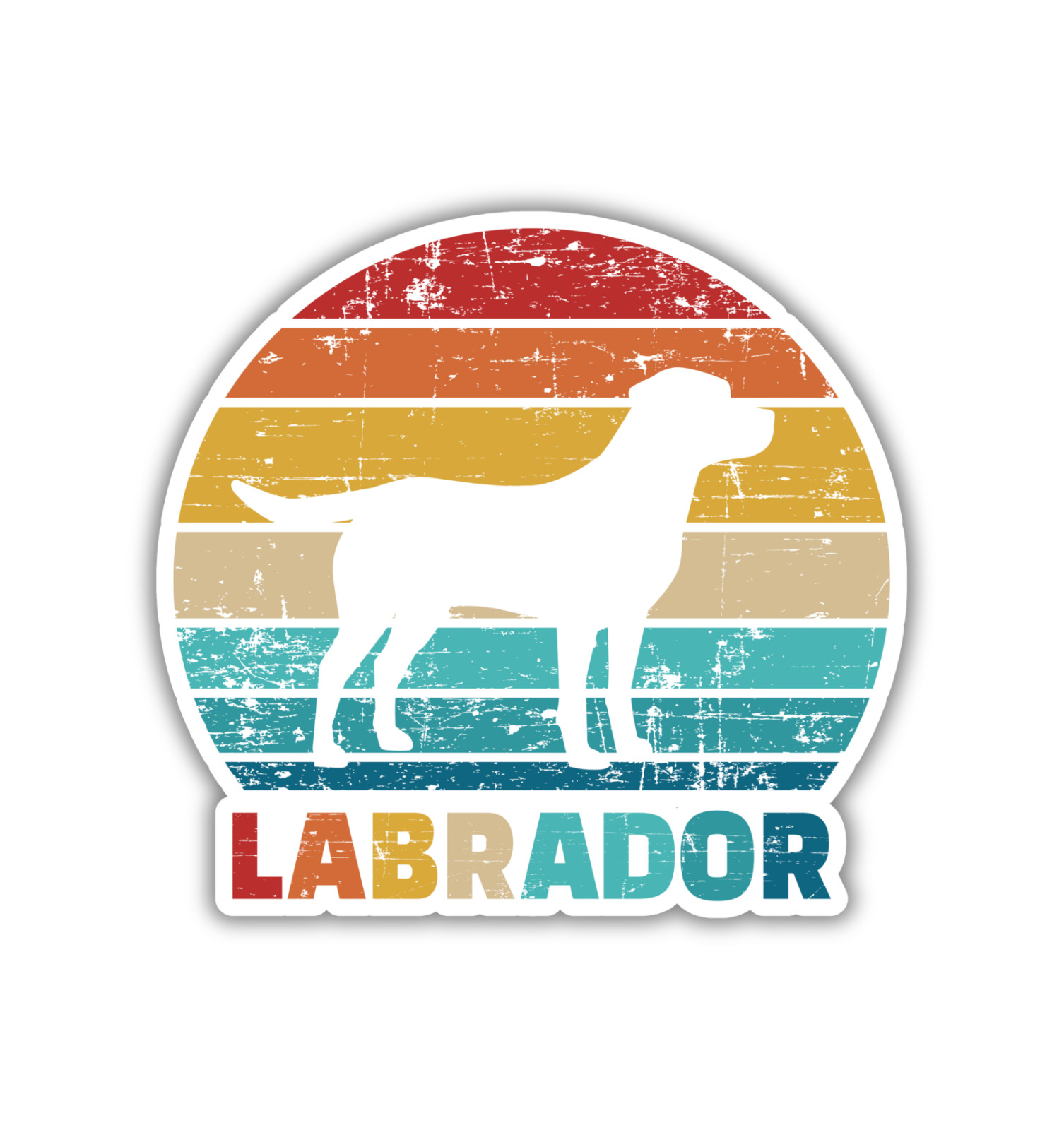Labrador Dog Retro Fridge Magnet or Laptop Sticker