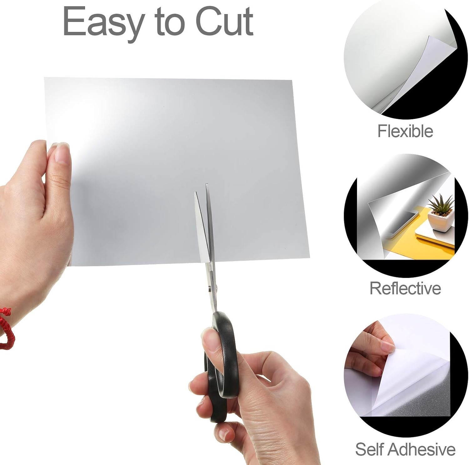 Elegant 10-Pack Self-Adhesive Mirror Sheets – Effortless Wall Decoration, 6 x 9″