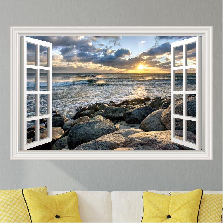 Beach Ocean Sunset #4 Wall Decal Sticker Graphic Art Mural – 4 Size Options