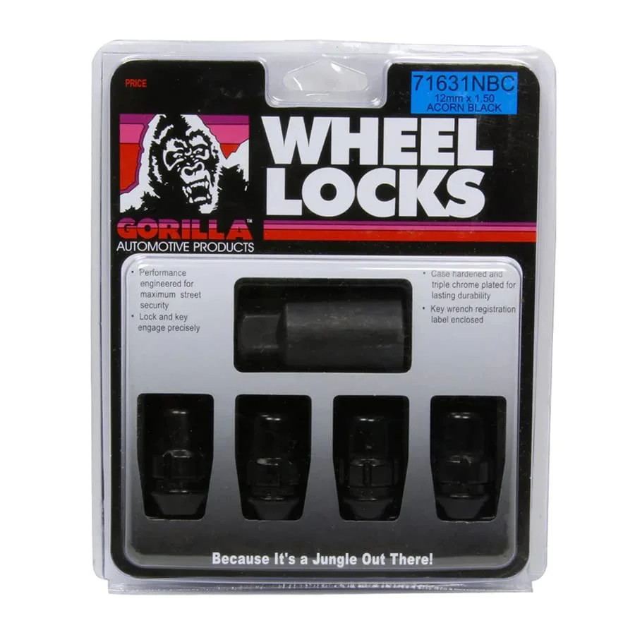 Gorilla Wheel 1997-2019 C5, C6, C7 Corvette Gloss Black Lug Nuts & Wheel Locks
