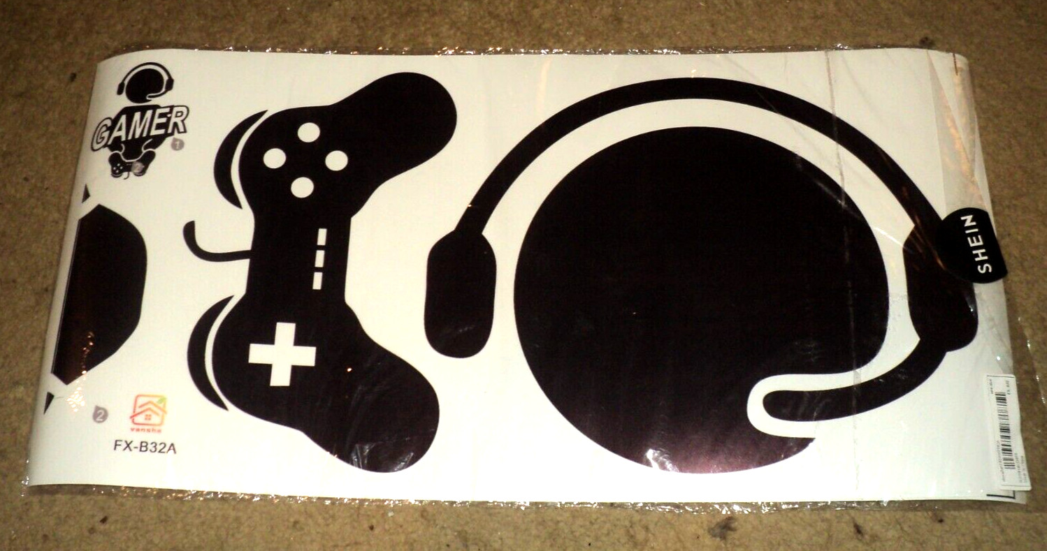 2 GAMER SHEETS: 12″ X 24″: BRAND NEW: Wall Decor Stickers: Large Home Lot