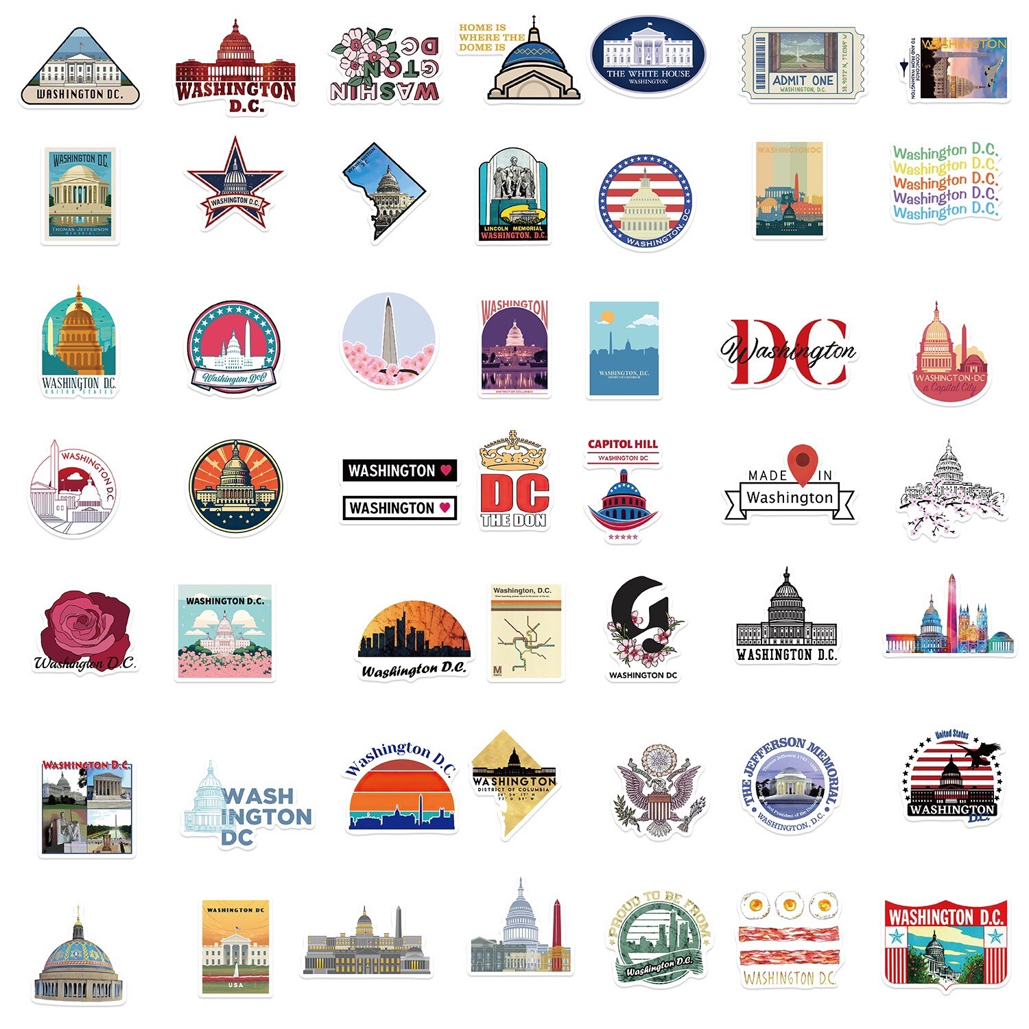 20 Random Washington D.C. Stickers Capital Decals Laptop Yeti USA Free Shipping!