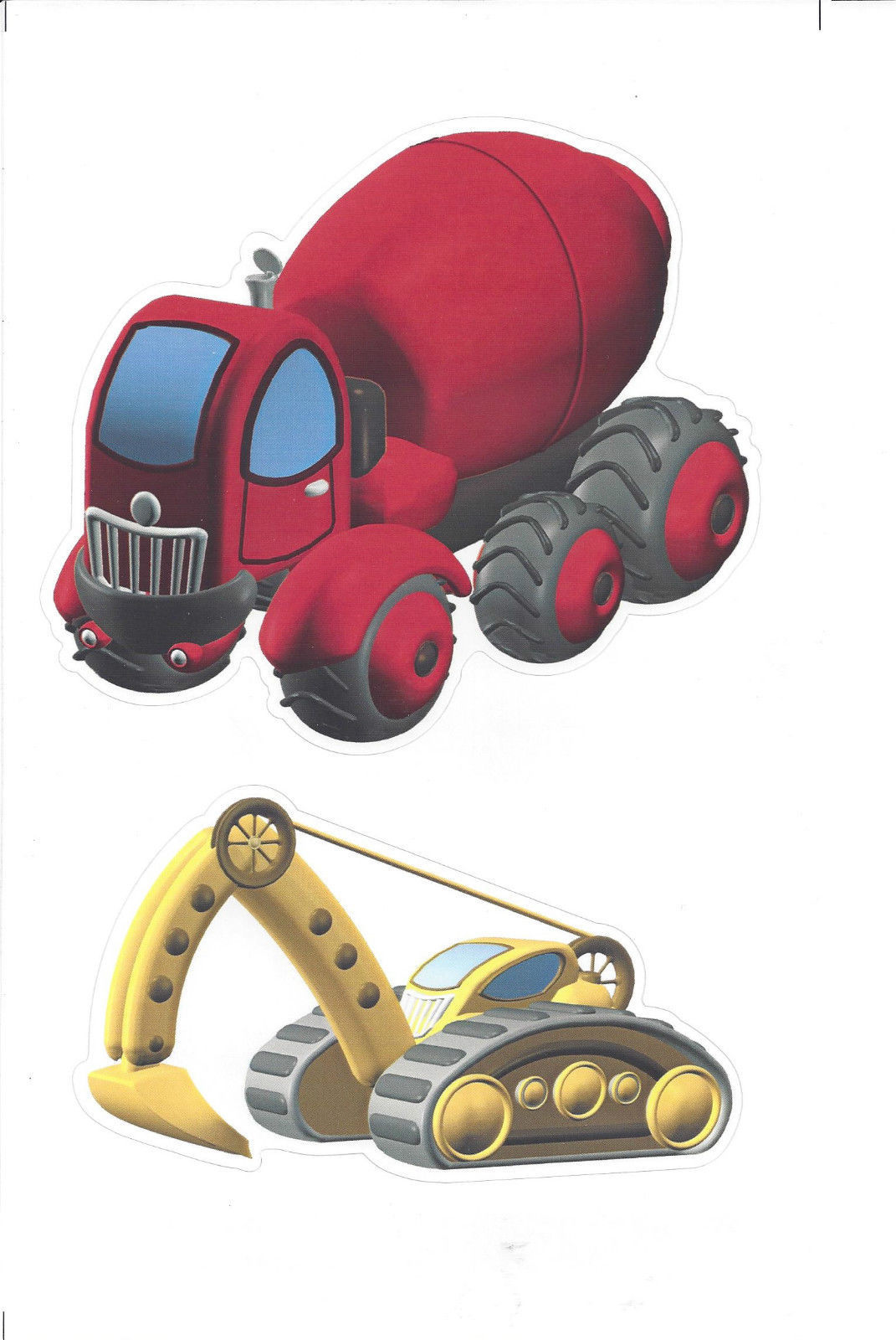Construction Vehicles with Red Truck Appliques KID5072