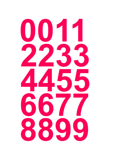 2″ Inch Premium Mailbox Number Vinyl Decal Sticker Sheet (Hot Pink)