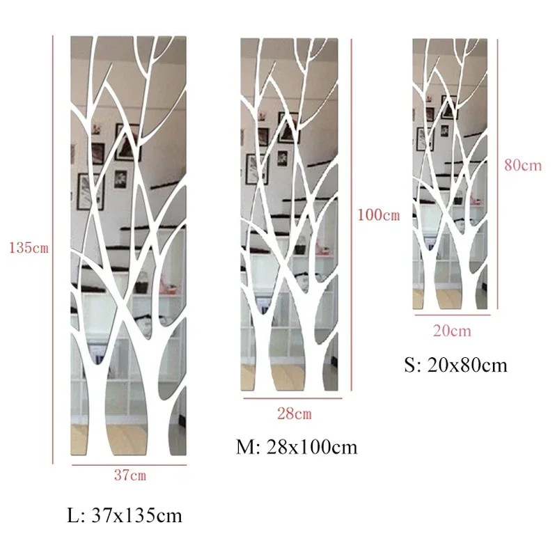 Tree Wall Stickers 3d Acrylic Lucky Diy Art Mirror Tv Background Home Decoration