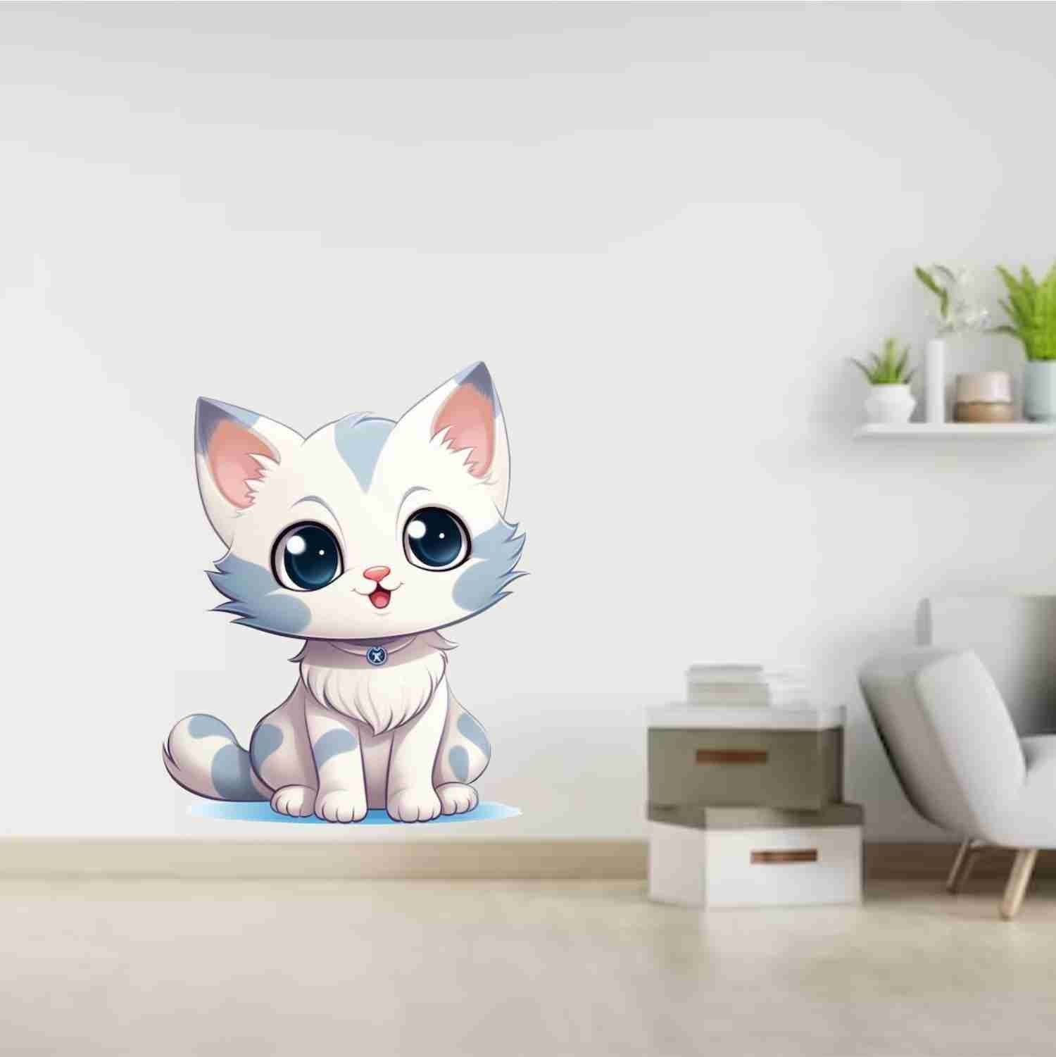 SkyOlla Cute Anime Cat Vinyl Wall Sticker Kid Room Decor Decal 40x60cm Pack of 2