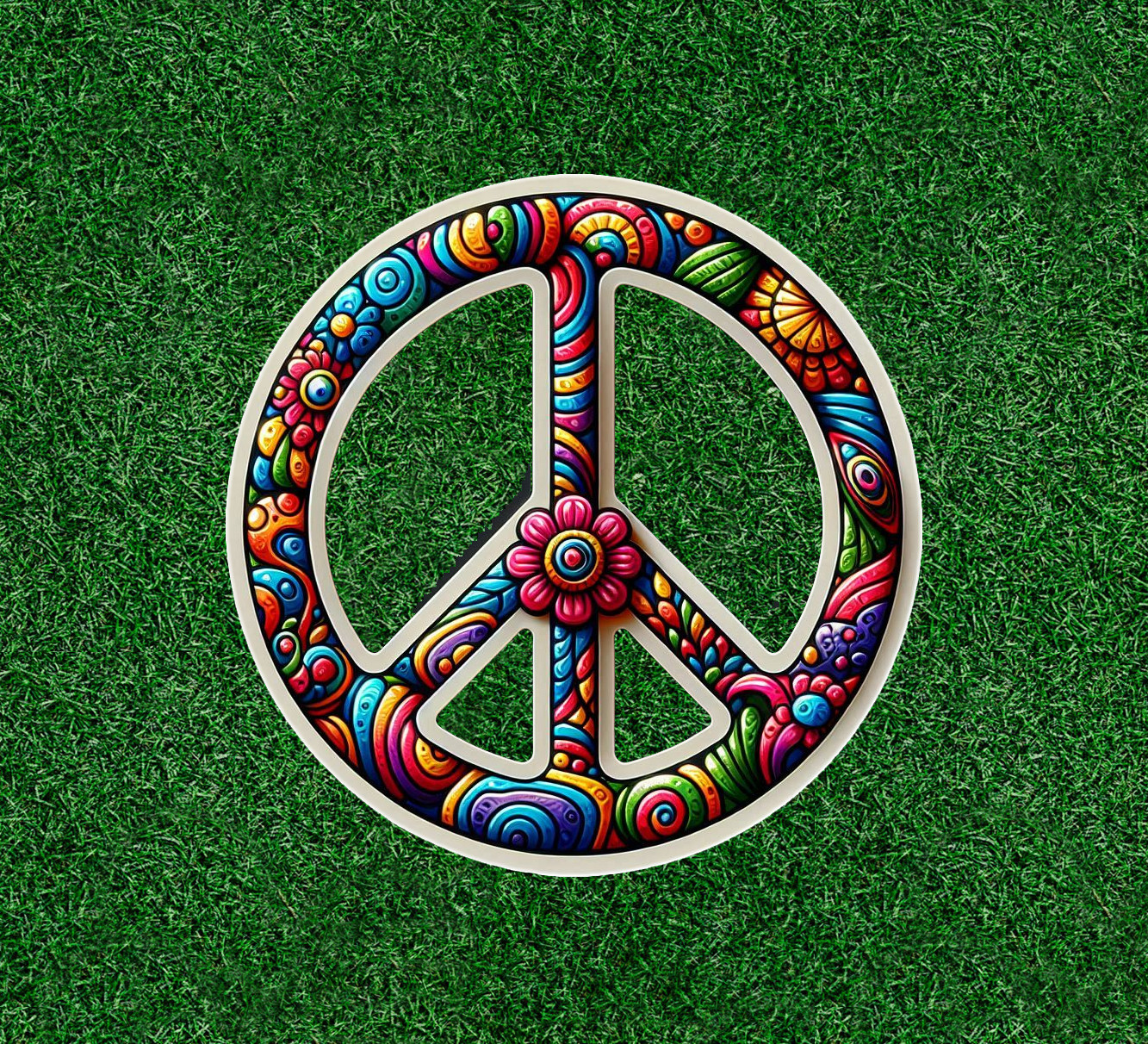 Colorful Peace Symbol 100% waterproof vinyl sticker decal – many sizes available