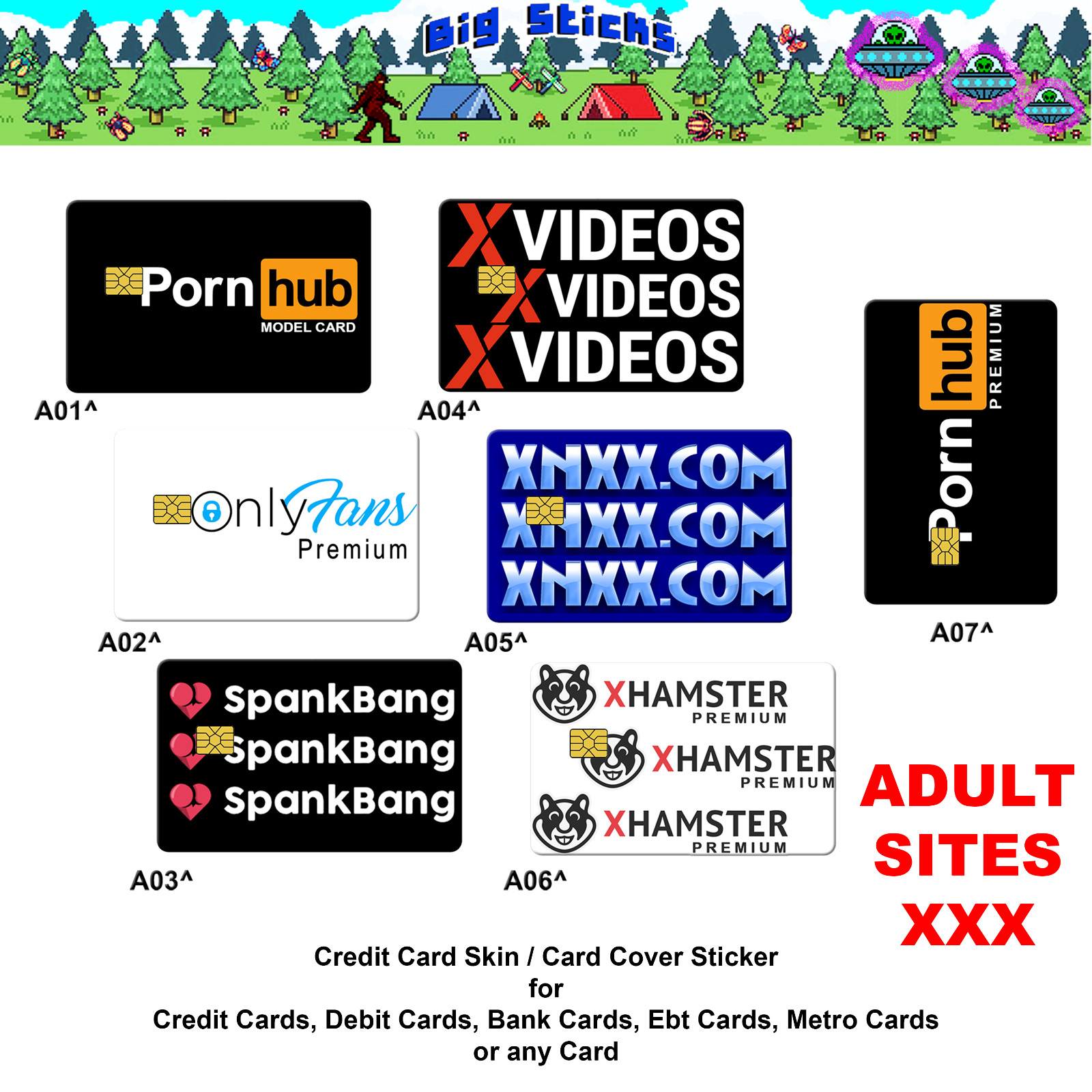 Funny Adult Site’s Credit Card Skin Cover / Wrap Decal Pre-Cut Sticker Fits