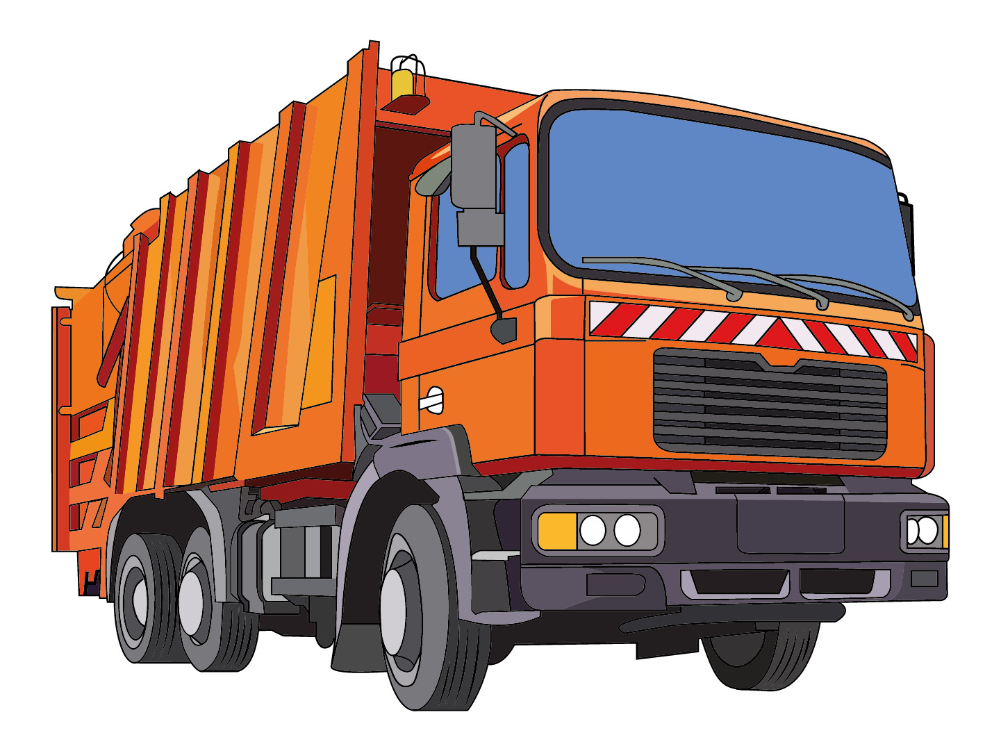 Home Bedroom Nursery Multicolor Solid Waste Collection Vehicle Vinyl Wall Decal