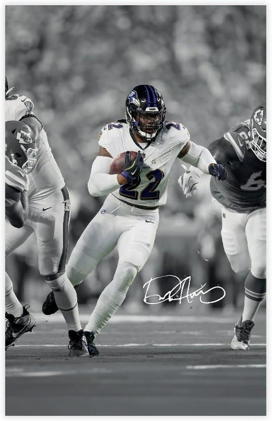 Football Running Back Style Wall Vinyl Decal Poster Removable Adhesive