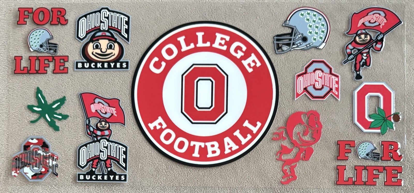 OHIO College University UV DTF Transfer Sticker Cup Wrap DIY Cups Bottles Etc.