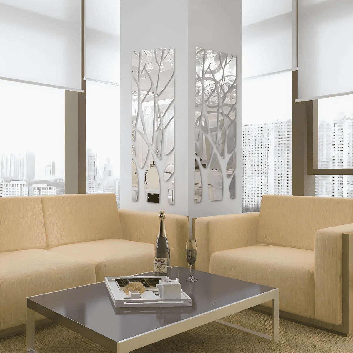 Tree Wall Stickers 3d Acrylic Lucky Diy Art Mirror Tv Background Home Decoration