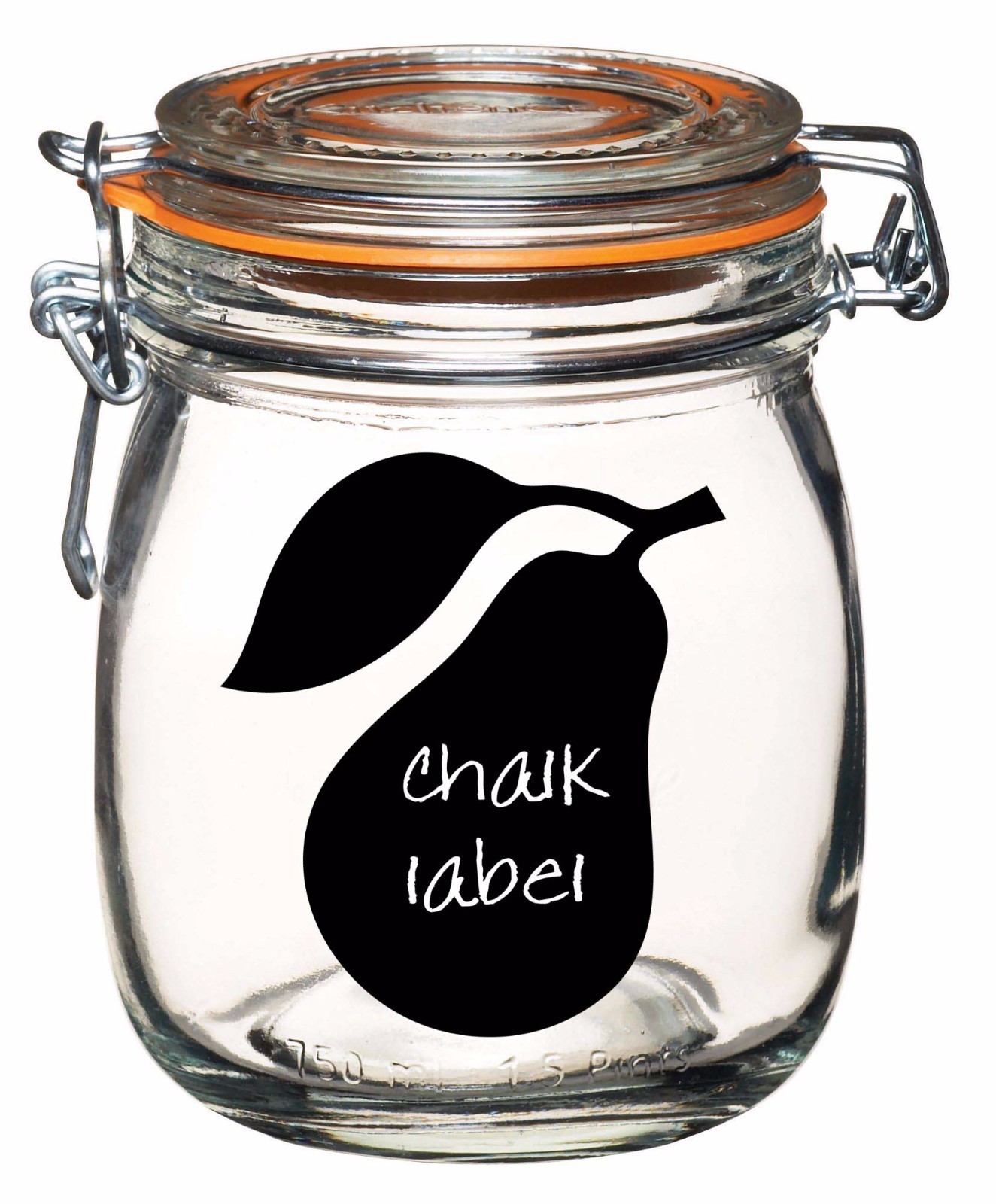 PEAR Chalkboard Vinyl Label Sticker Decals 4″h x 3″w ea. (Quantity 6)