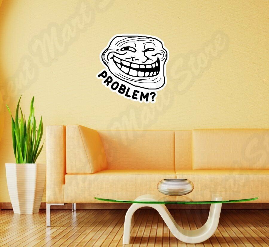 Internet Troll Face Trollface Trolling Wall Sticker Room Interior Decor 22″X22″
