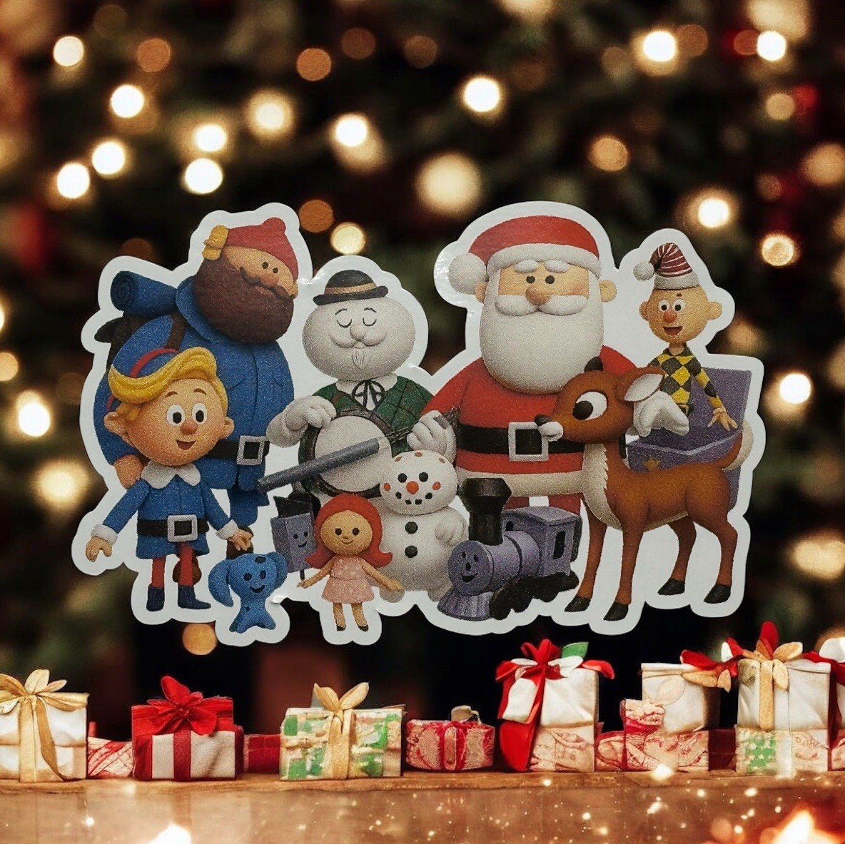 Rankin Bass Rudolph Red-Nosed Reindeer Characters 4” Inch Vinyl Sticker Decal