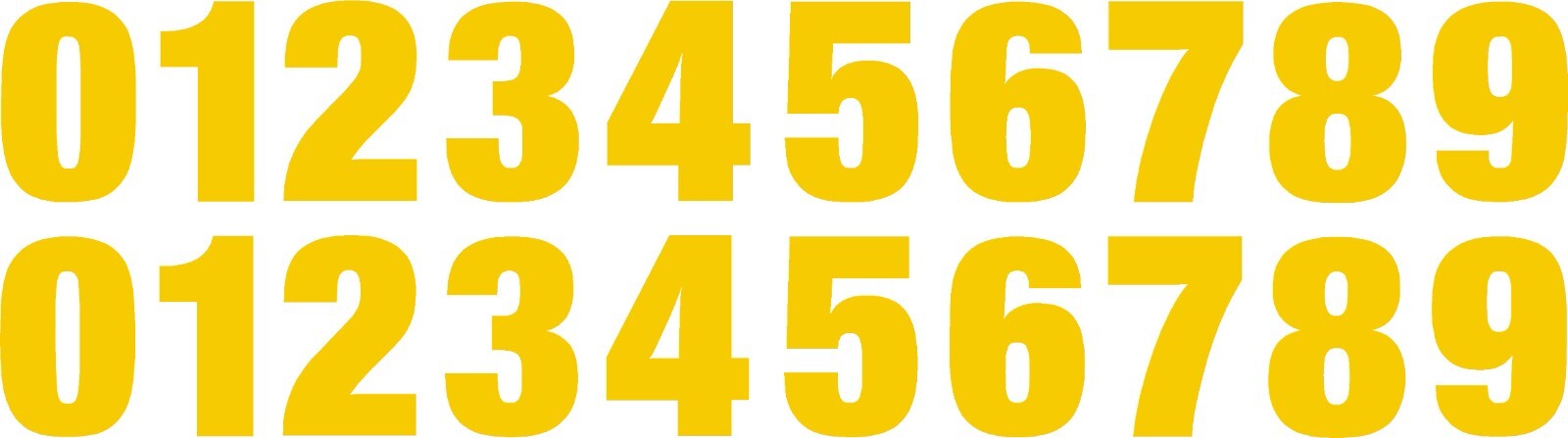 0-9 Numbers Yellow Sticker Vinyl Decals CHOOSE .5″ – 12″ Set Of 20 (V1146)
