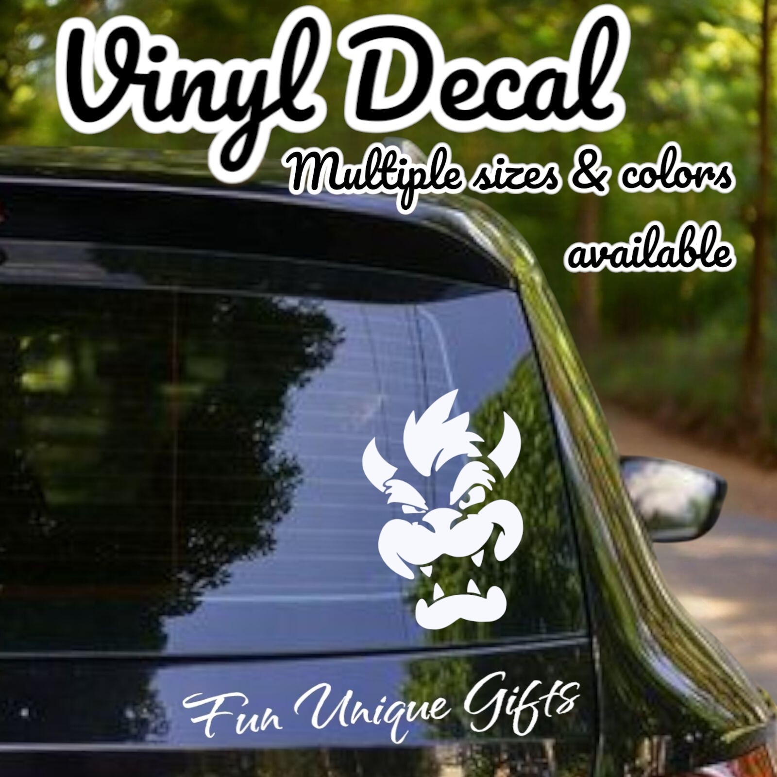 Bowser Face Vinyl Decal Sticker -Multiple Colors & Sizes- FREE SHIPPING