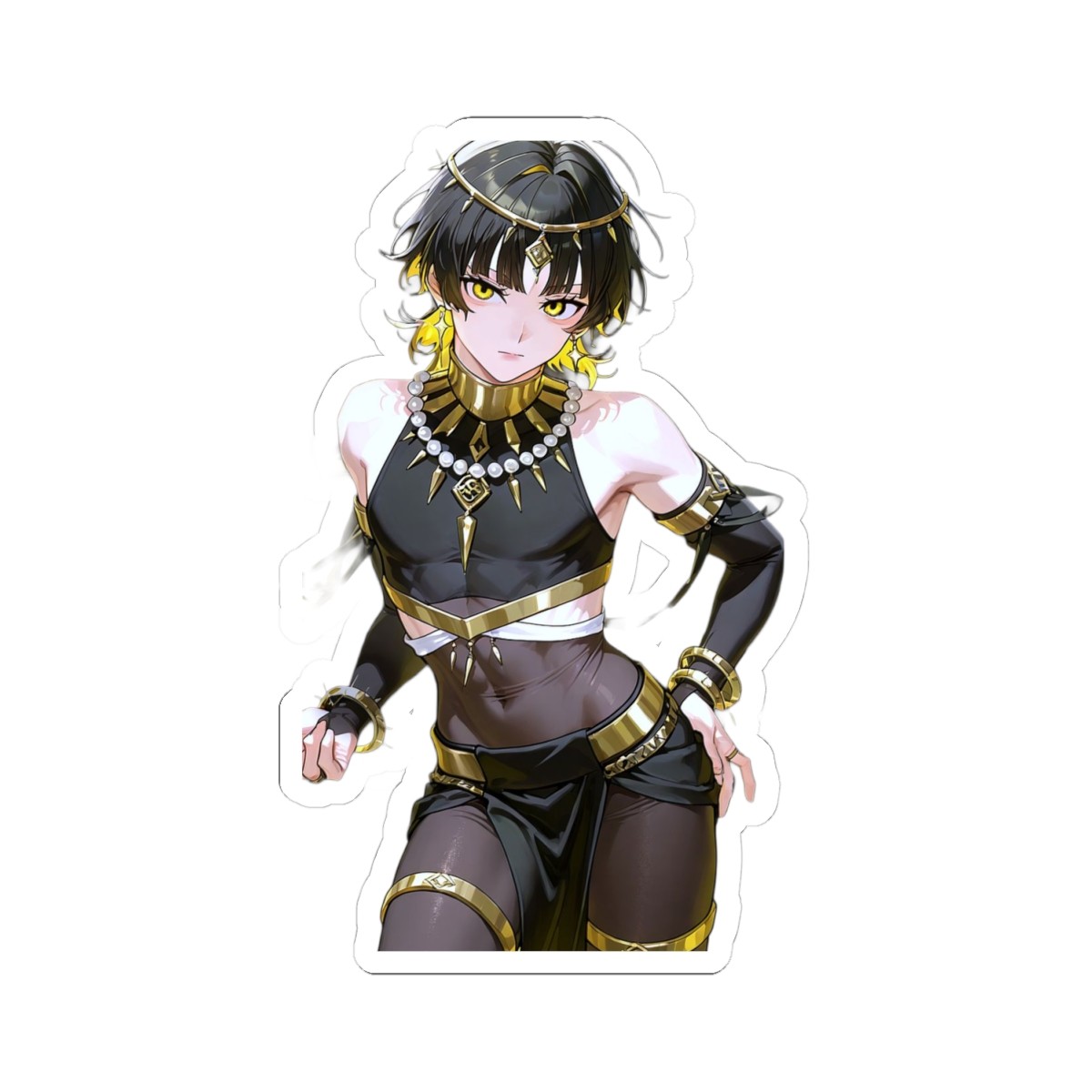 Stylized Anime Character Art Sticker – Waterproof Vinyl Decal